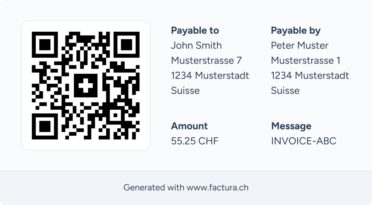 Aperçu du QR code généré par l'extension pour navigateur Factura