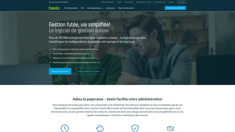 Site web officiel de Bexio
