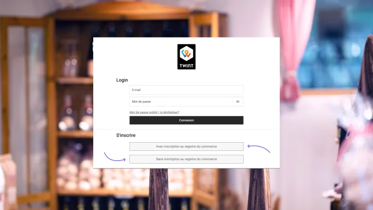 Page de connexion au TWINT Business Portal